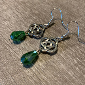 Celtic Knot Beaded Dangle Earrings